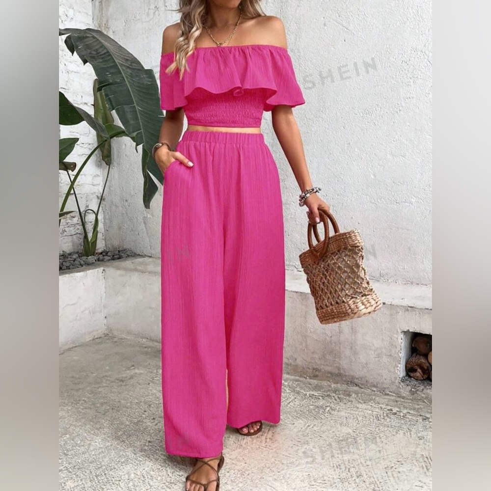 NWOT Off the shouler top with pants